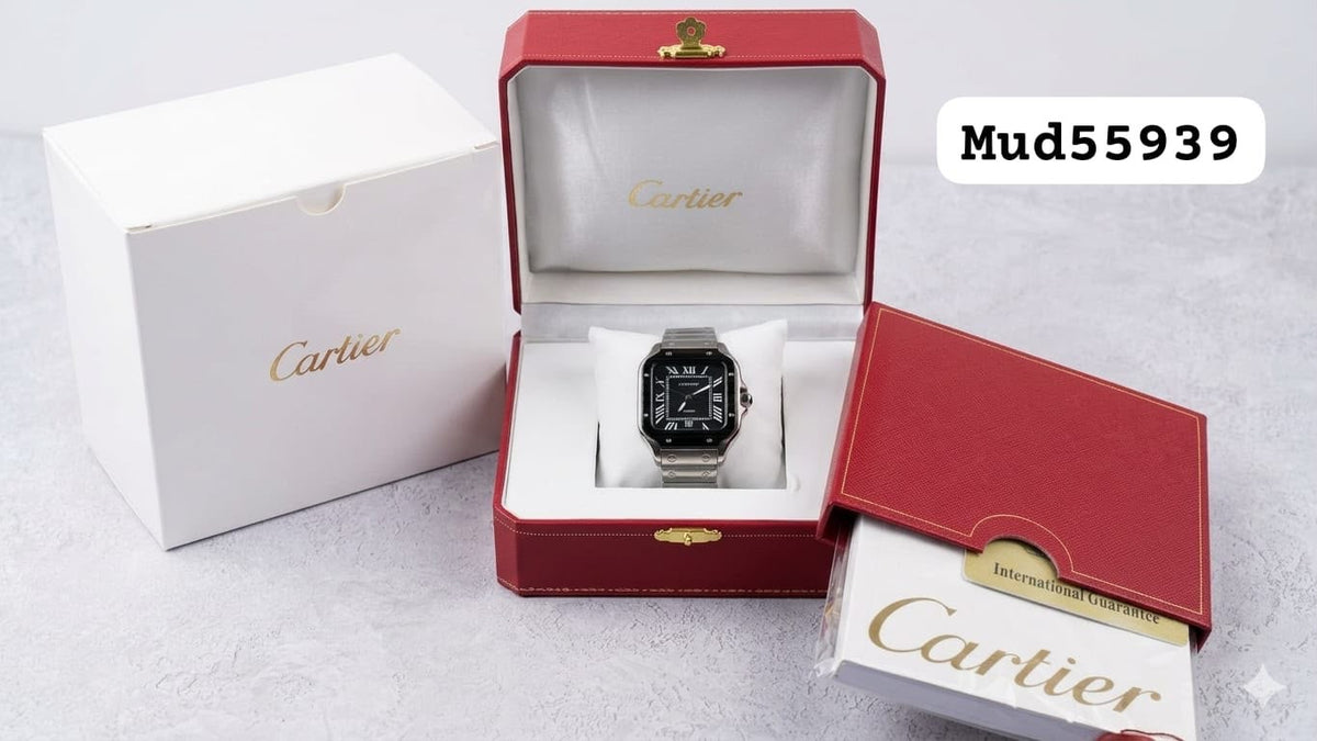 (Z) Luxury Silver Watch/ Black dial