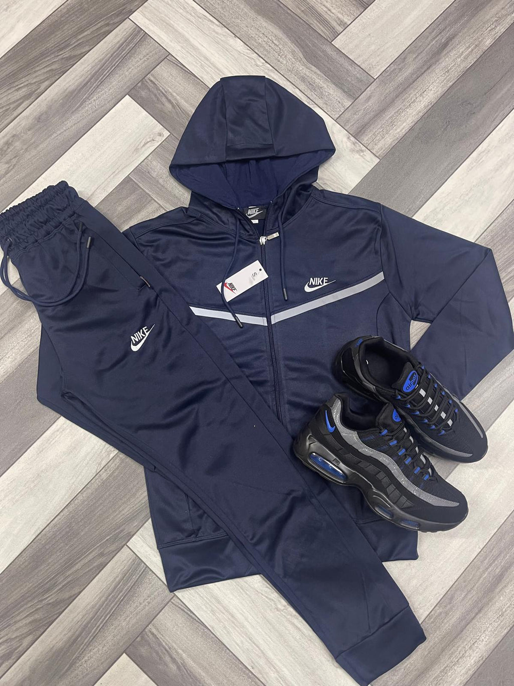 (B) Nike Cross Stripe Tracksuit sets (3 variants)